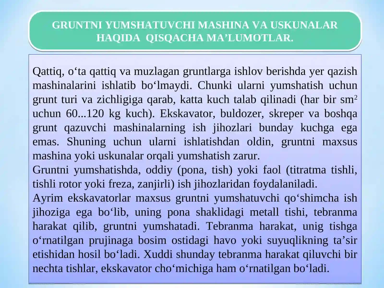 Gruntlarni yumshatuvchi va zichlovchi mashinalar 2