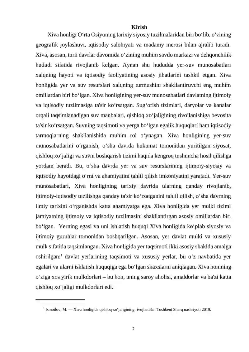 Xiva xonligida yer-suv munosabatlari 2