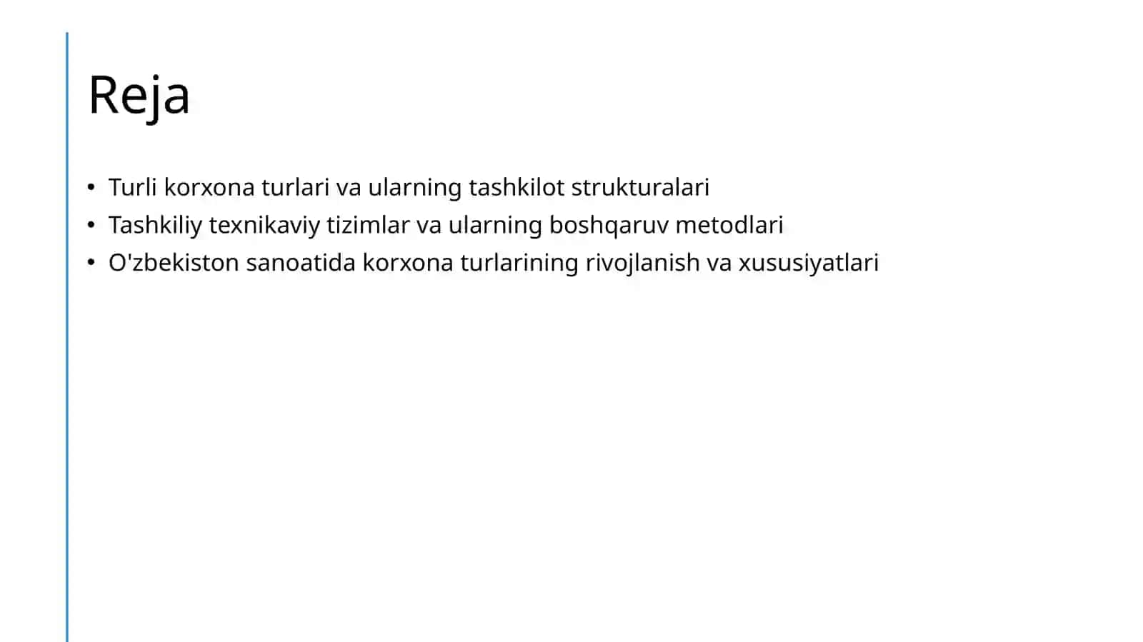 Korxonalarning turlari va tashkiliy texnikaviy tizmi 2