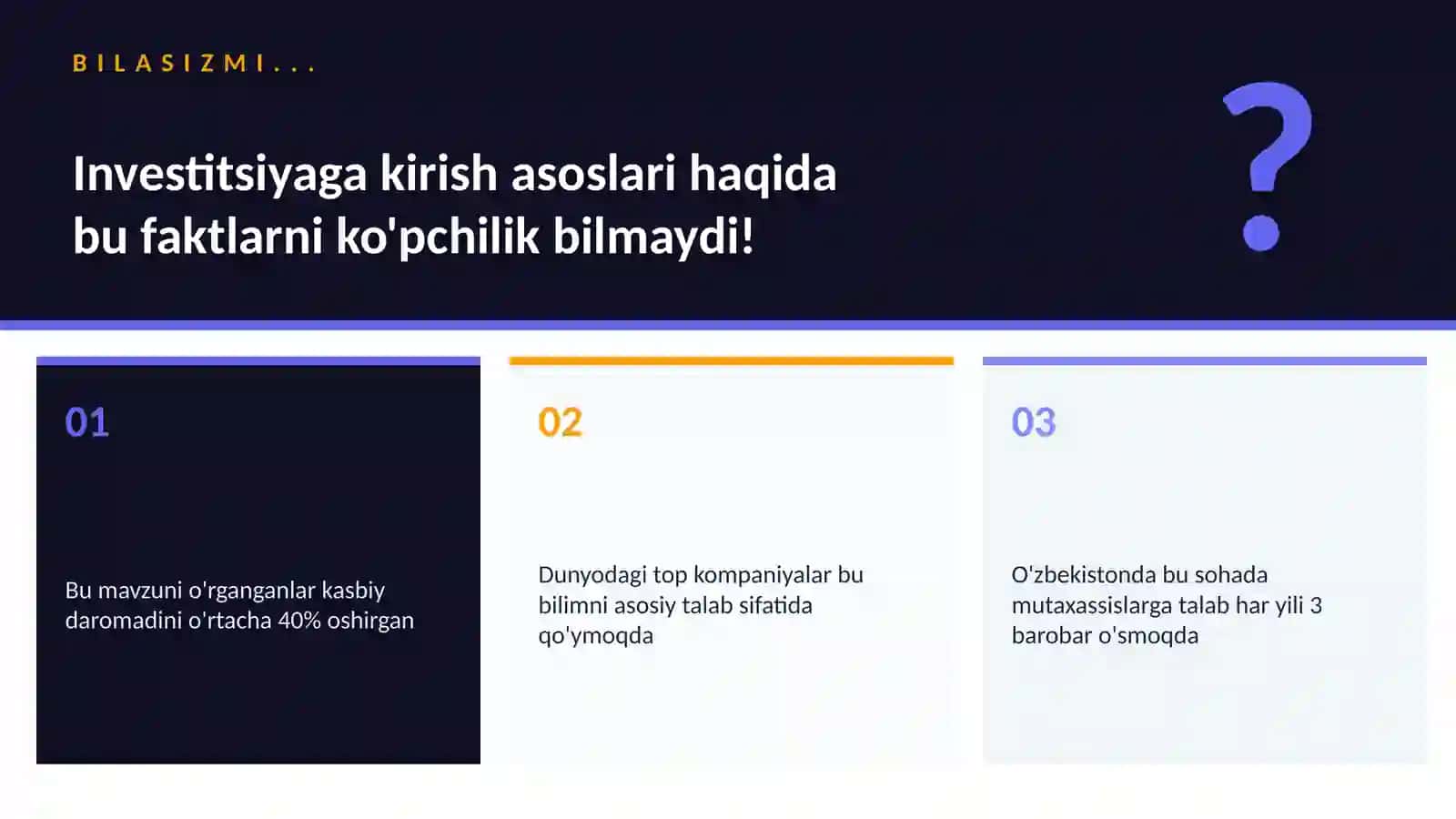 Investitsiyaga kirish asoslari haqida 2