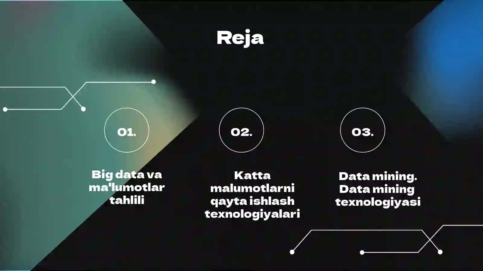 Katta malumotlarni qayta ishlash texnologiyasi 2