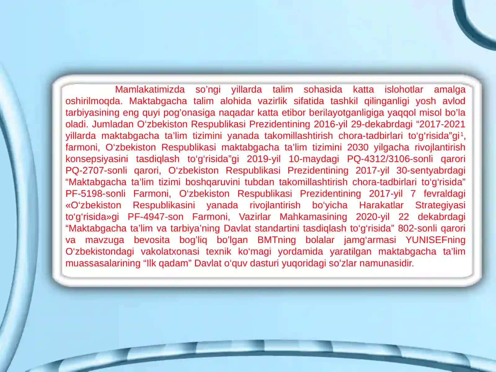O'zbekiston Respublikasi Ilk Vqmaktabgacha Yosh Dagi Bolalar 2