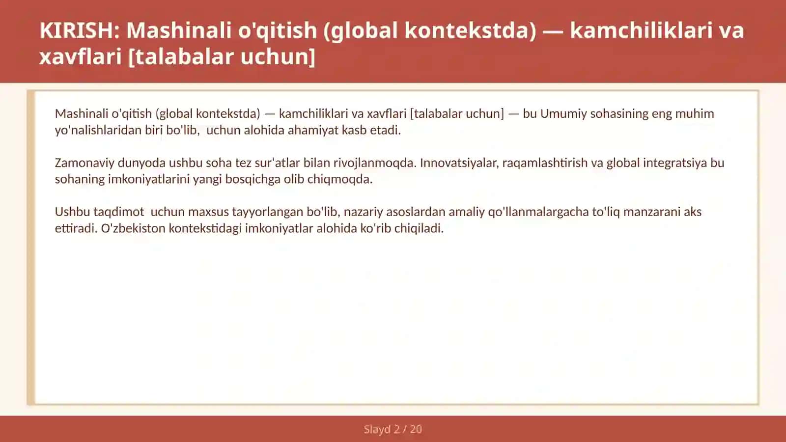 Mashinali O'qitish (Global Kontekstda) – Kamchiliklari va Xavflari [Talabalar Uchun] 2