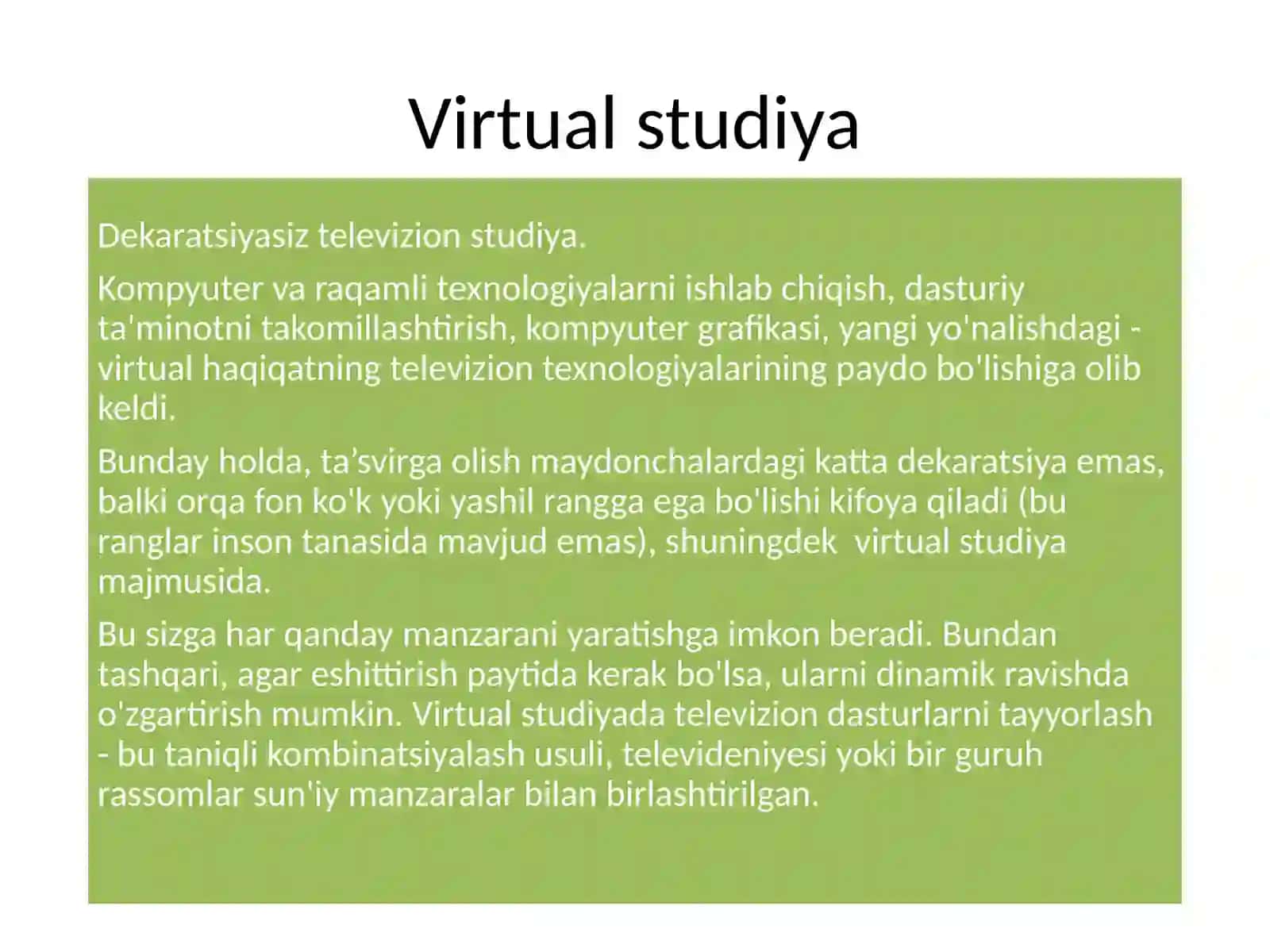 Virtual studiyalar va ularning imkoniyatlari 2