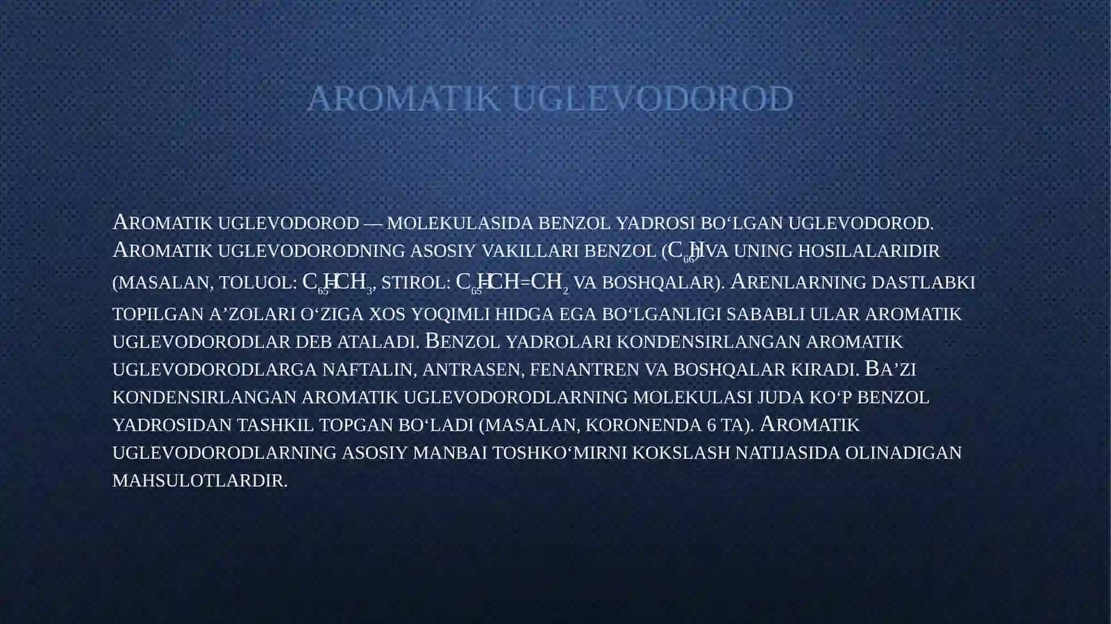 Aromatik uglevodorodlar arenlar 2