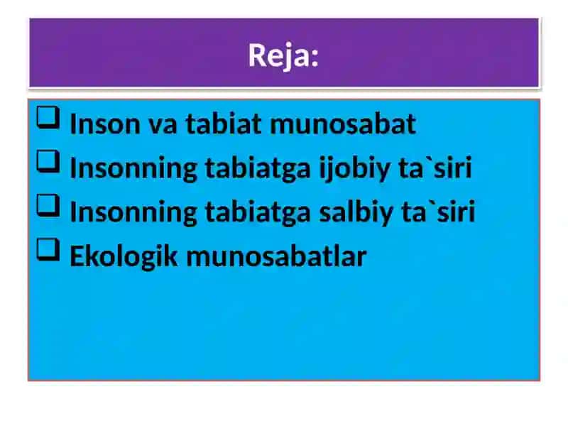 Inson va Tabiat 2