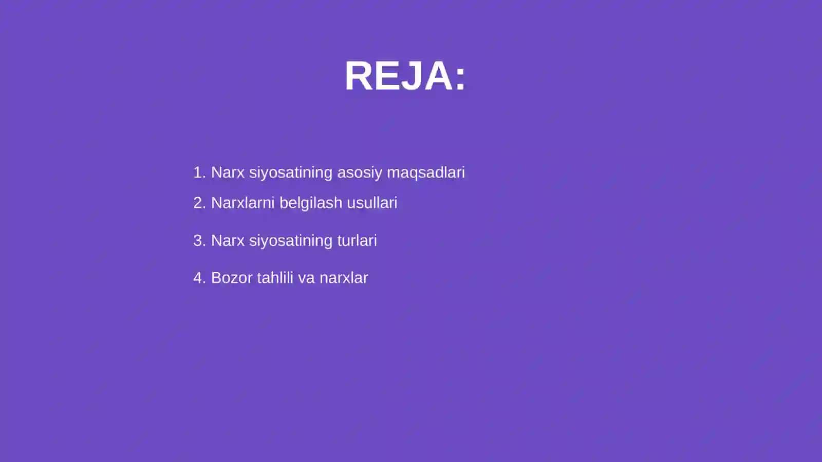 Narx siyosati 2