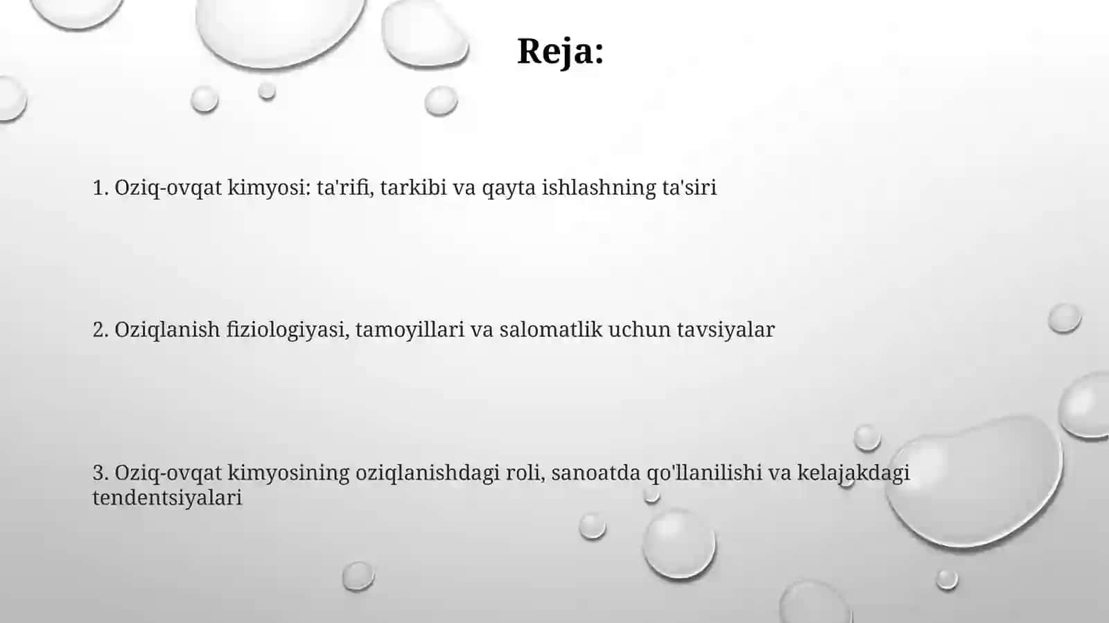 Oziq ovqat kimyosi fanining vazifalari va uning inson oziqlanishidagi ahamiyati 2