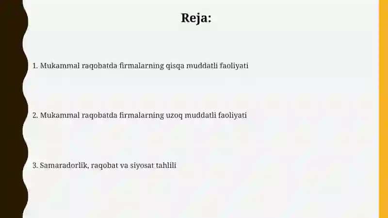 Mukammal raqobatlashgan bozorda qisqa va uzoq muddatli faoliyatning tahlili 2