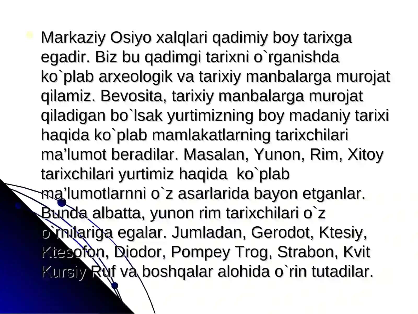 Eng qadimgi davr Markaziy osiyo xalqlari tarixi 2
