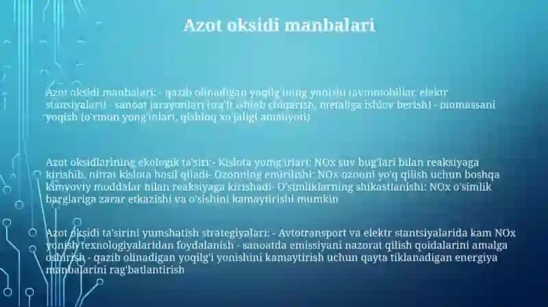 Azotli Ogitlarni Ekalogik Muommolari 2