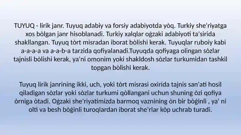 Tuyuq janri tahlili (Lutfiy tuyuqlaridan misolda) 2