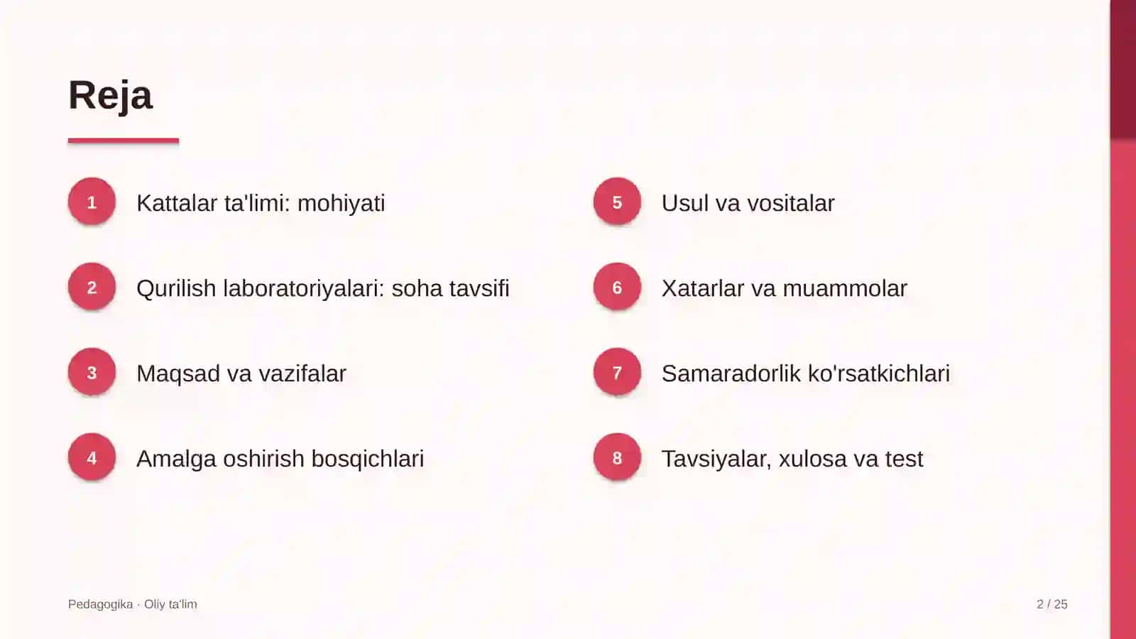 Qurilish laboratoriyalarida kattalar ta'limi 2