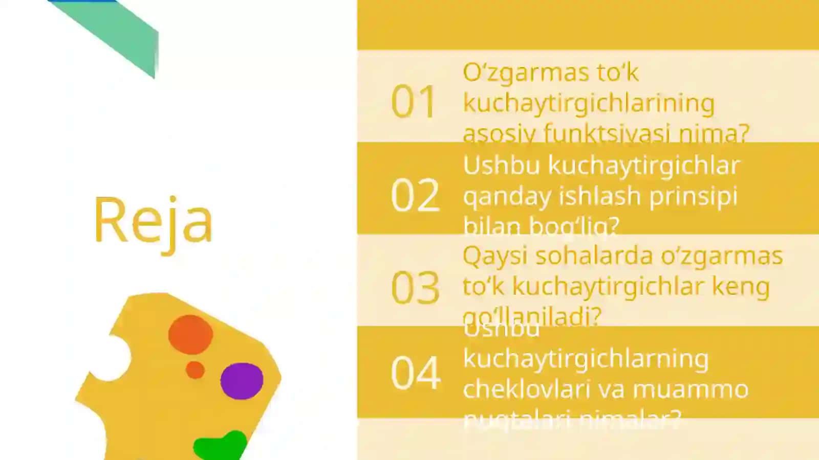 O`zgarmas tok kuchaytirgichlar 2