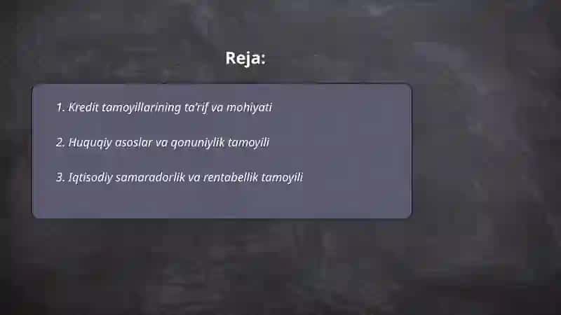 Kredit tamoyillari 2