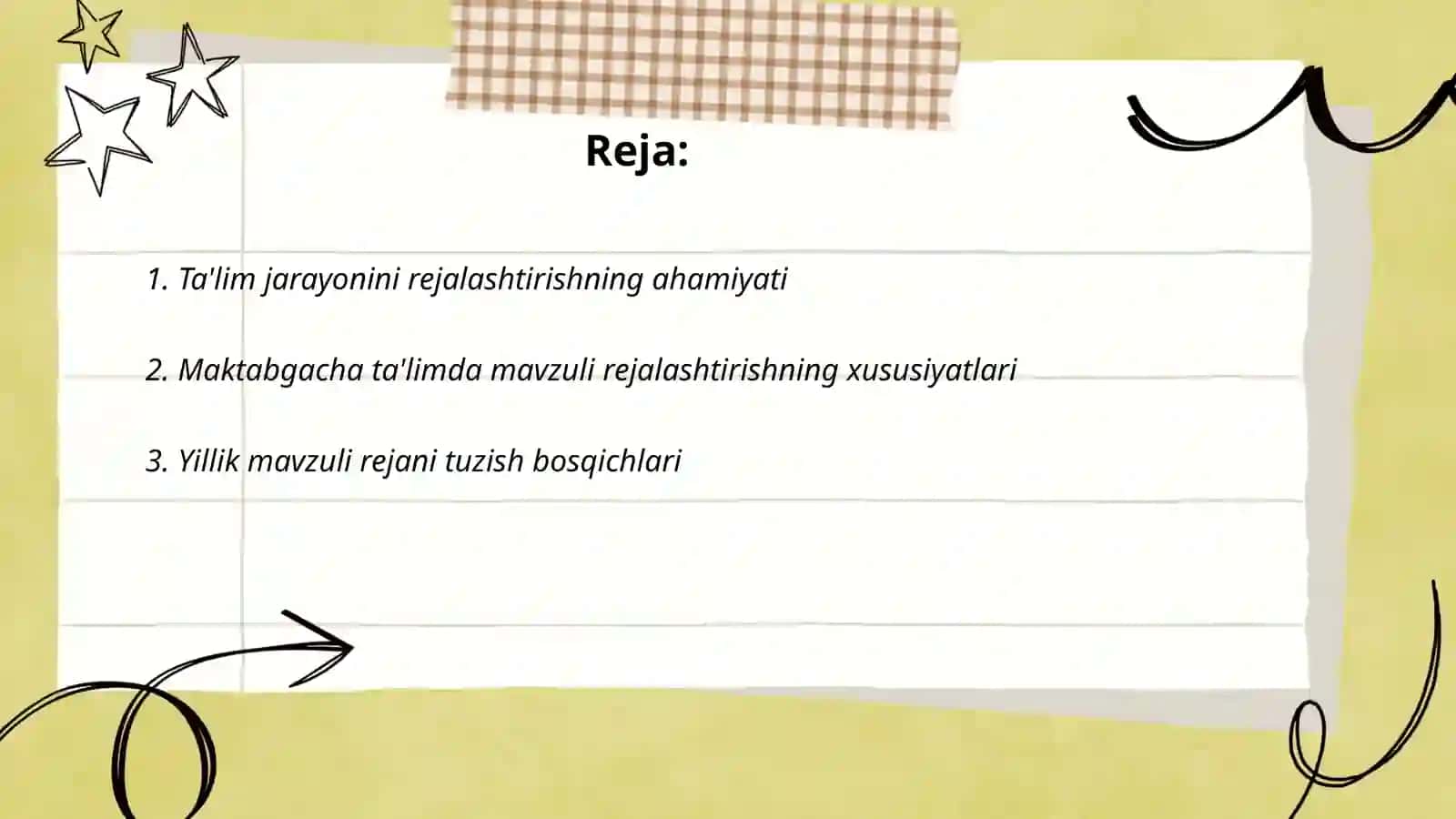 Maktabgacha talimda mavzuli rejalashtirish 2