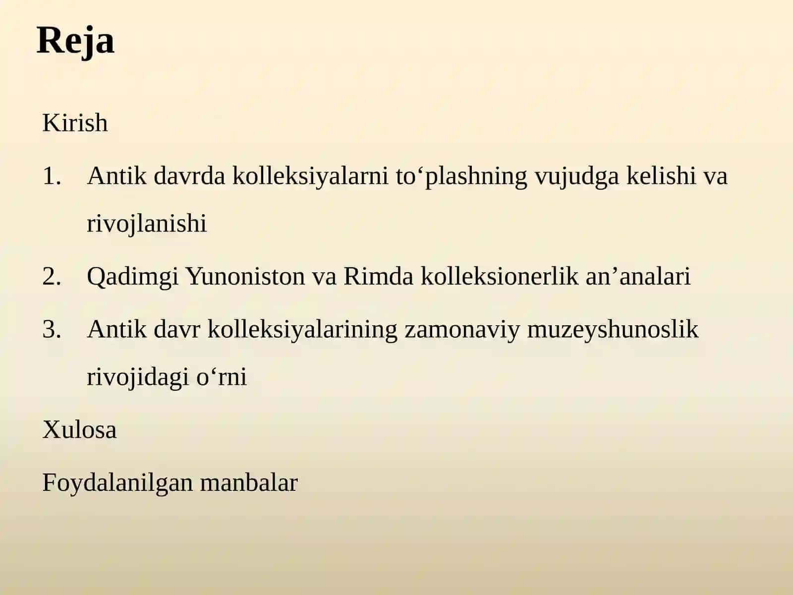 Antik Davrda Kolleksiyalarni To‘plash 2