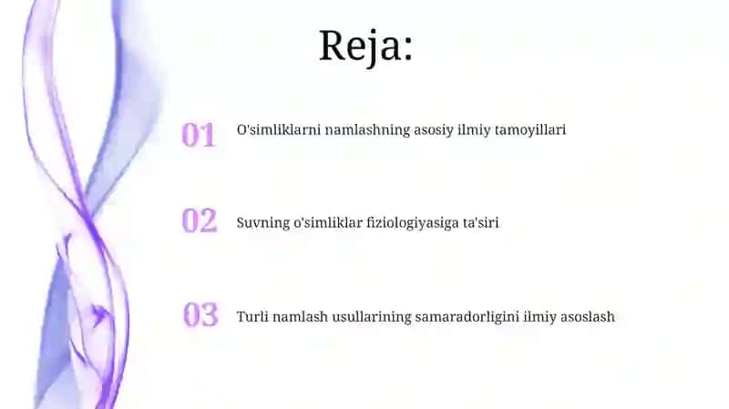 O'simliklarni namlashning asosiy ilmiy tamoyillari 2