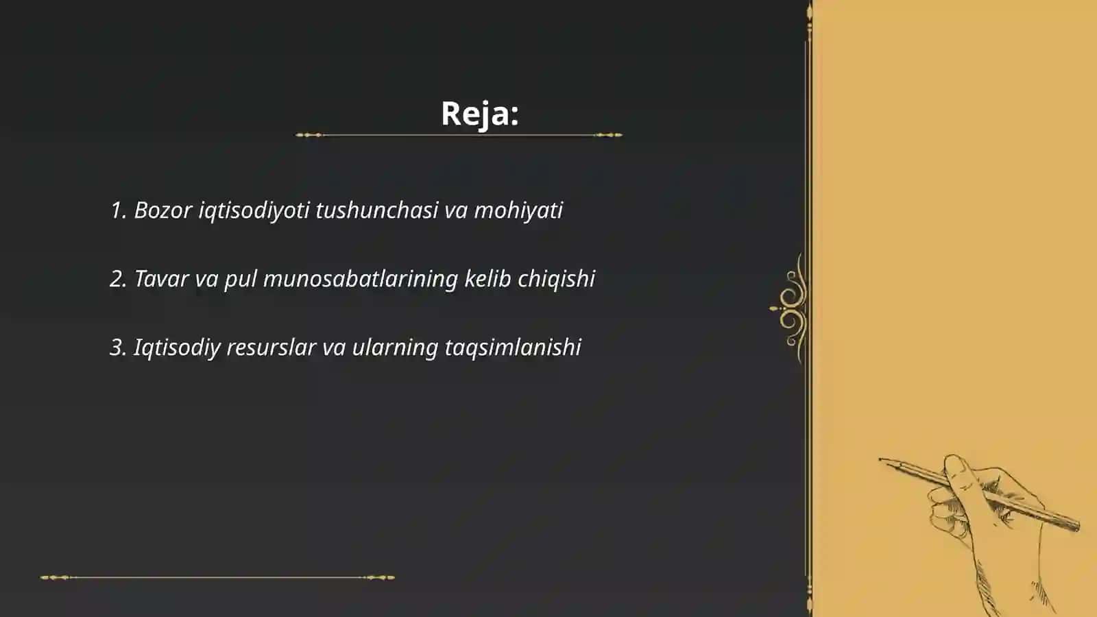 Tavar va Pul munosabatlarini rivojlanishi bozor iqtisodiyoti shakillanishi va amal qilishining asosidir 2
