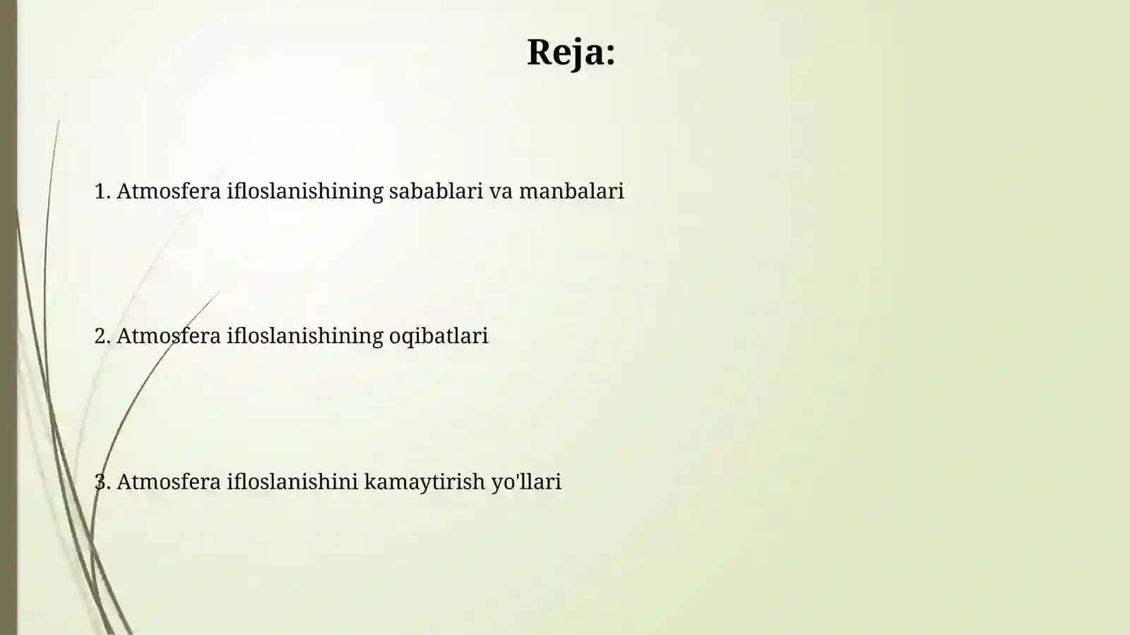 Atmasferaning ifloslanish muammolari 2