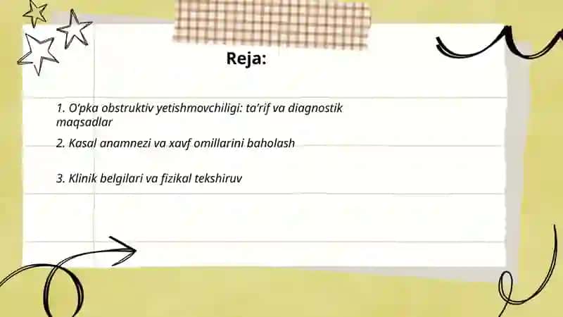 Oʻpka obstruktiv yetishmovchiligi diyagnostikasi 2