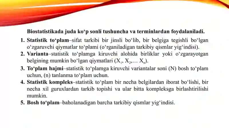 Statistik yig’malar . Namunaning reprezentativligi 2