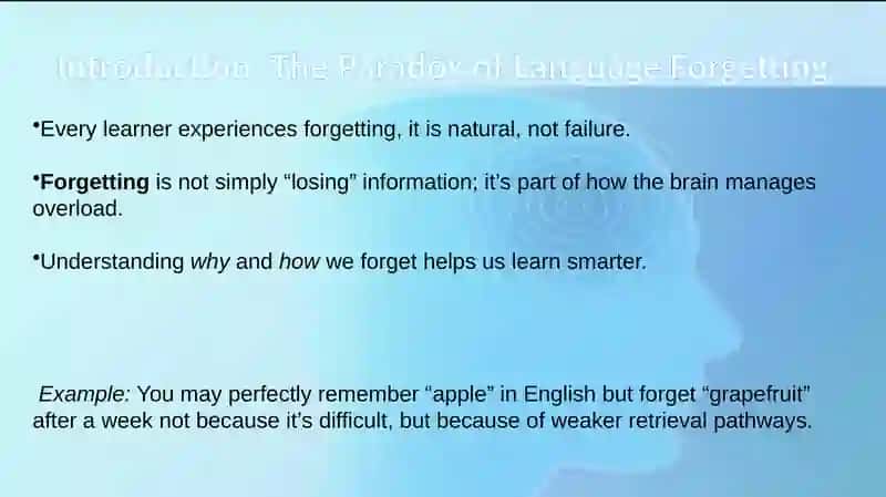 COGNITIVE FACTORS IN LANGUAGE LEARNING: SYSTEMATIC FOGETTING 2