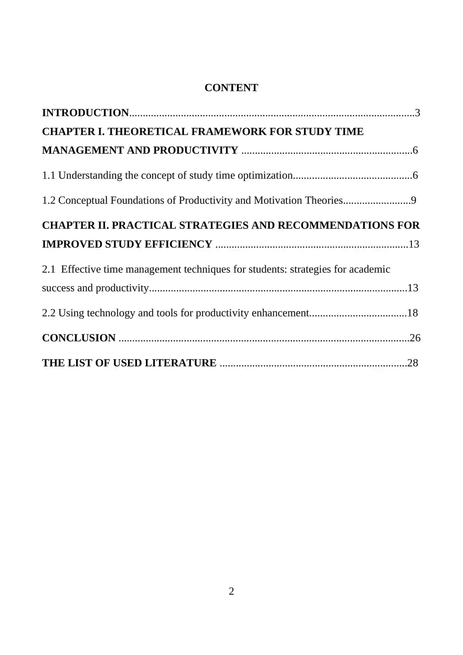 OPTIMIZING STUDY TIME AND INCREASING PRODUCTIVITY 2