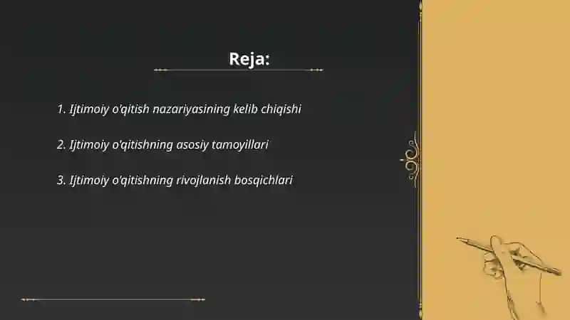 Ijtimoiy o'qitish nazariyasining evolutsiyasi 2
