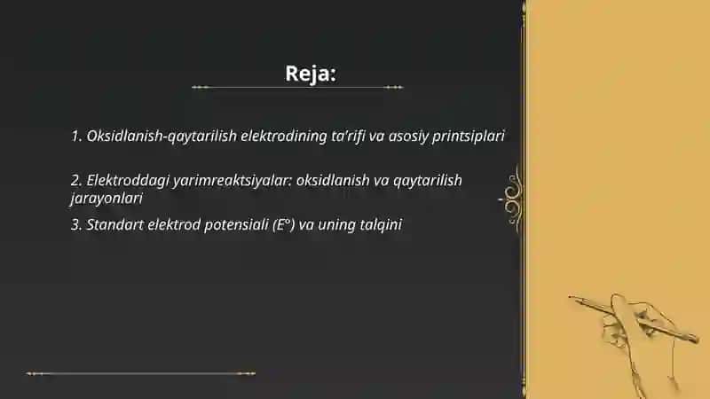 Oksidlanish-qaytarilish ekektrodi 2
