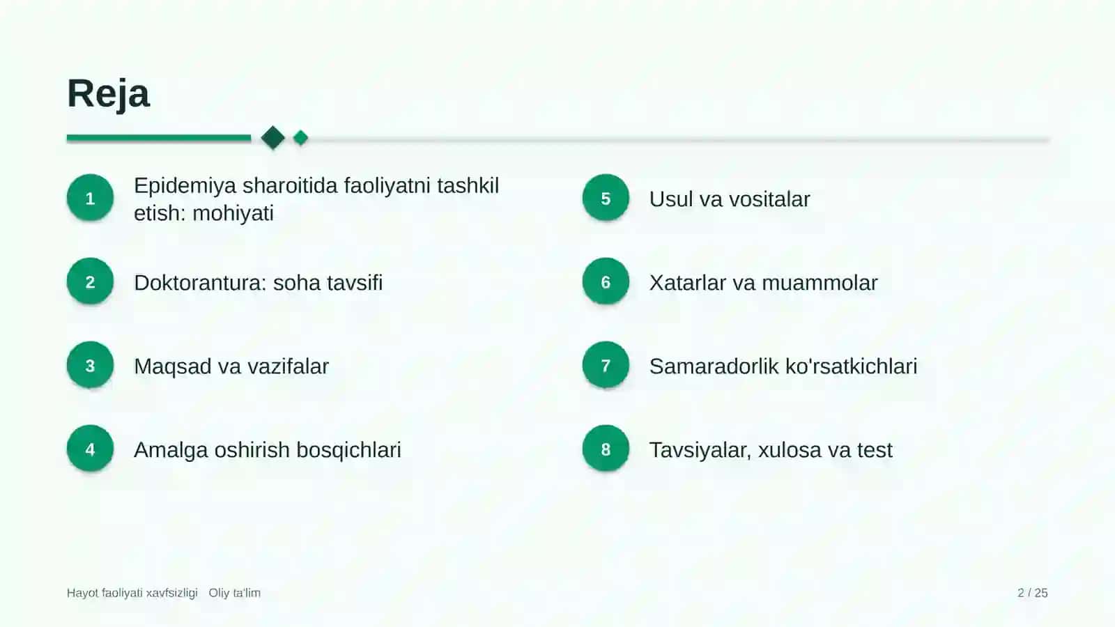 Doktoranturada epidemiya sharoitida faoliyatni tashkil etish 2