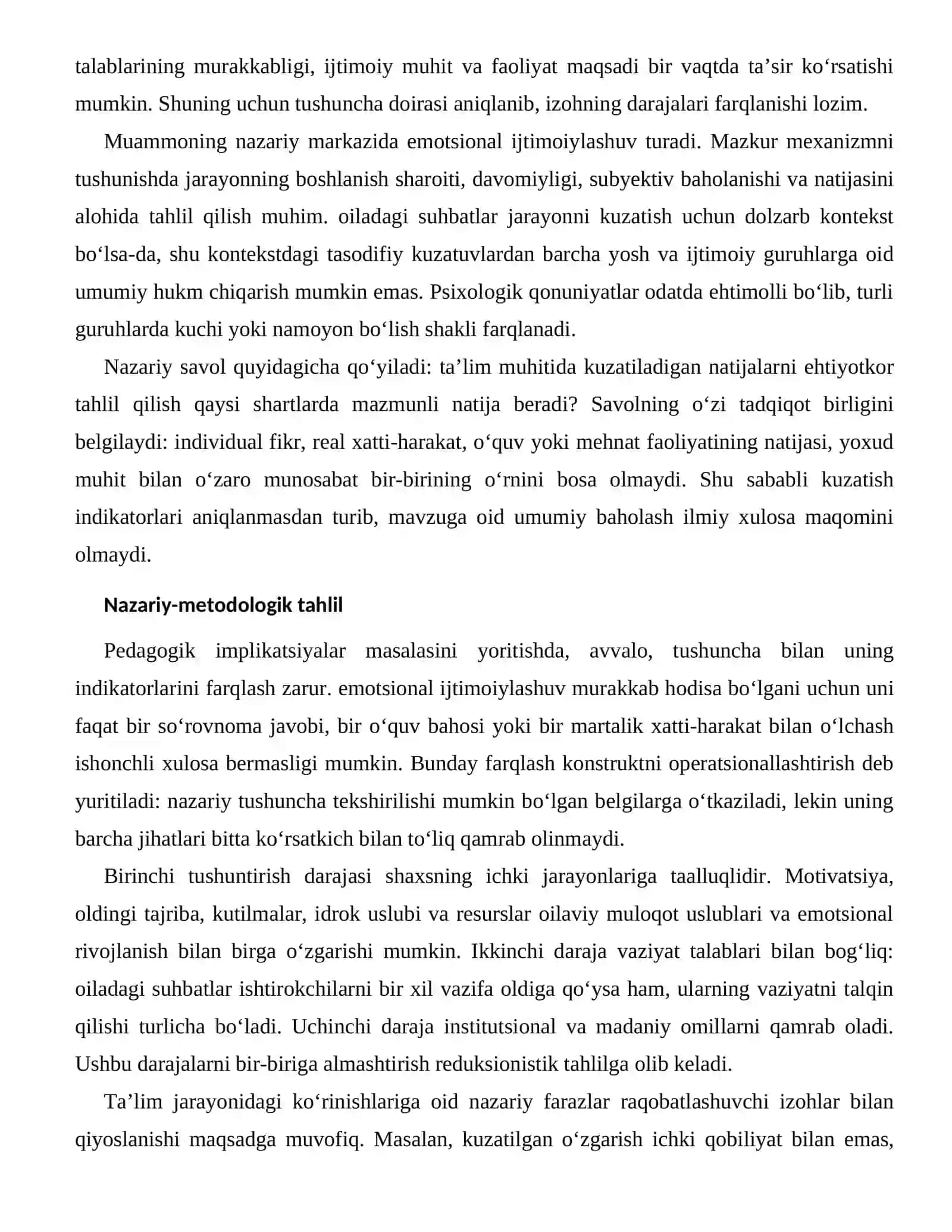 OILAVIY MULOQOT USLUBLARI VA EMOTSIONAL RIVOJLANISHNING TA’LIM JARAYONIDAGI KO‘RINISHLARI 2