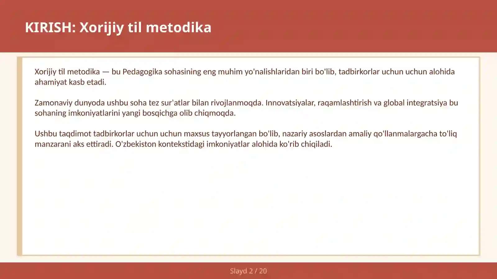 Xorijiy til metodika 2