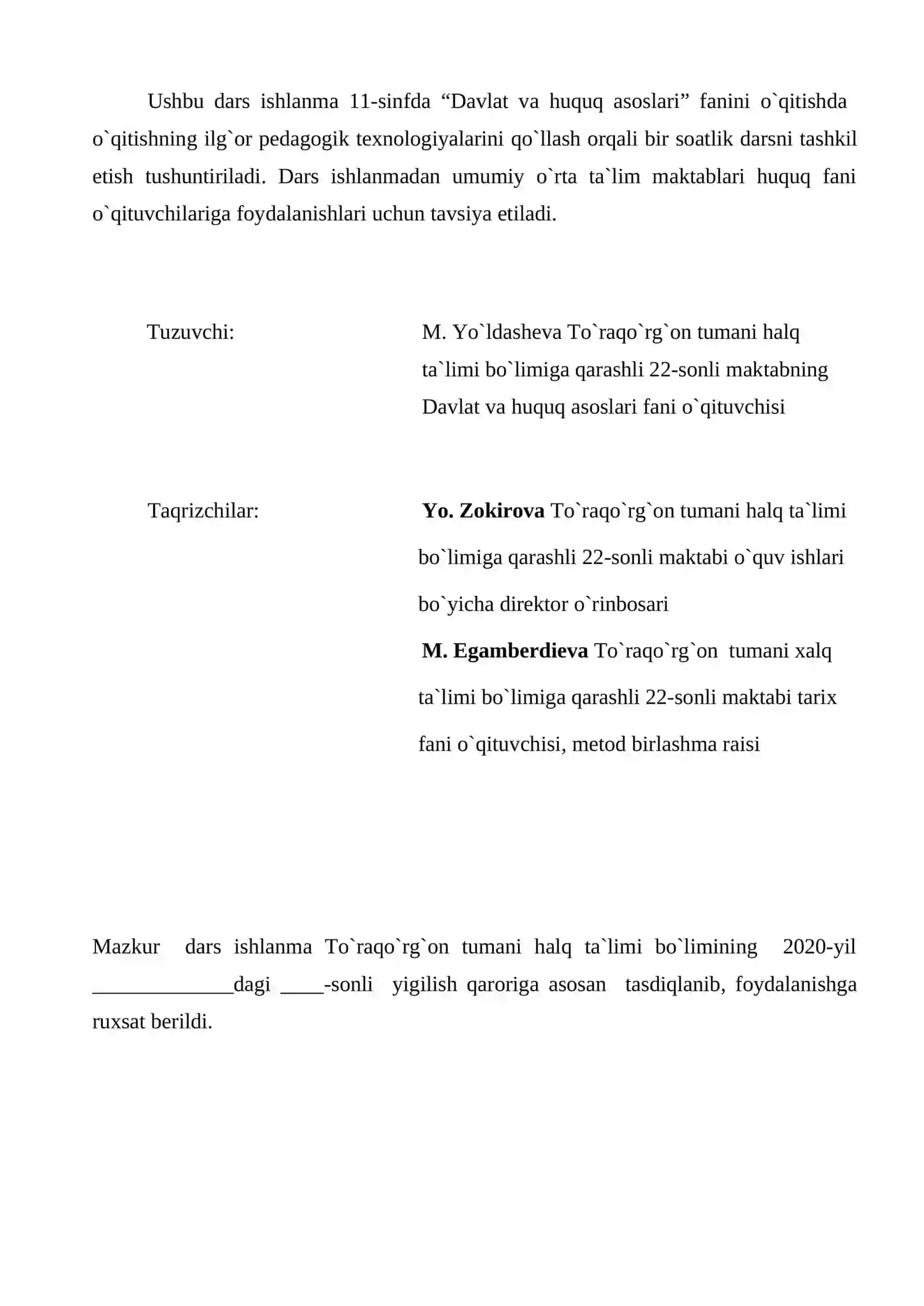11-sinf Huquq fanidan Axborot texnologiyalari sohasidagi jinoyatlar dars ishlanma 2