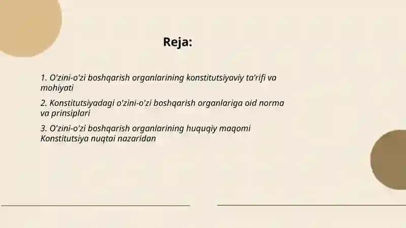 O'zini-o'zi boshqarish organlarining konstitutsiyaviy asoslari 2