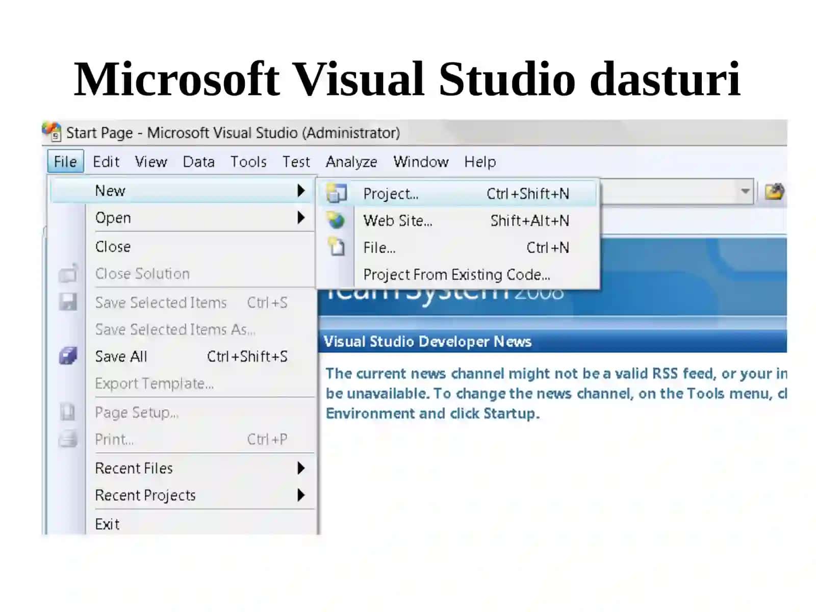 Microsoft Visual Studio dasturi 2