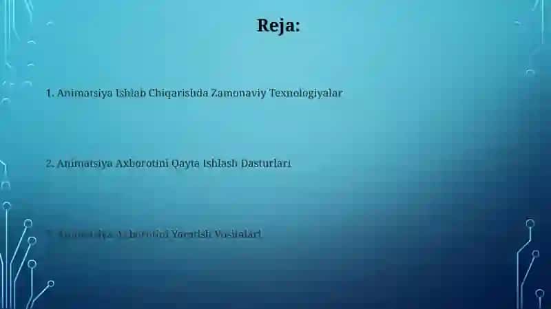 Animatsion axborotlarni yaratish va qayta ishlash vositalari 2