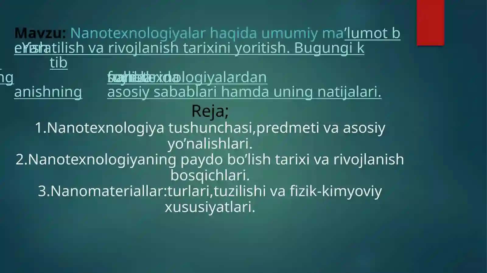 Nanotexnologiyalar haqida umumiy ma'lumot 2