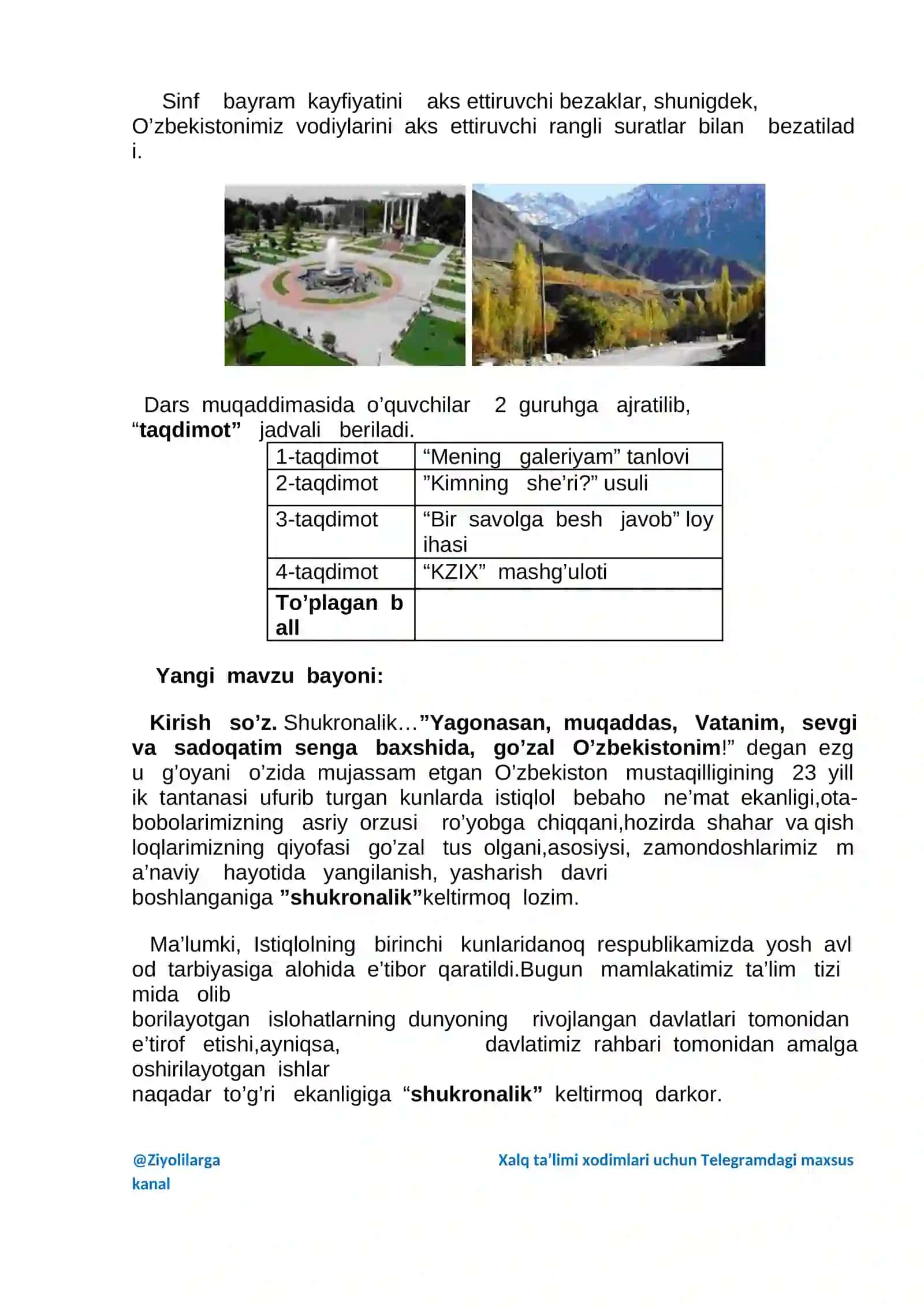 Mustaqillik darsi 2