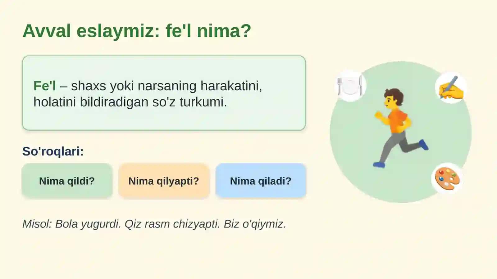 To'liqsiz fe'l va fe'l mayllari 2