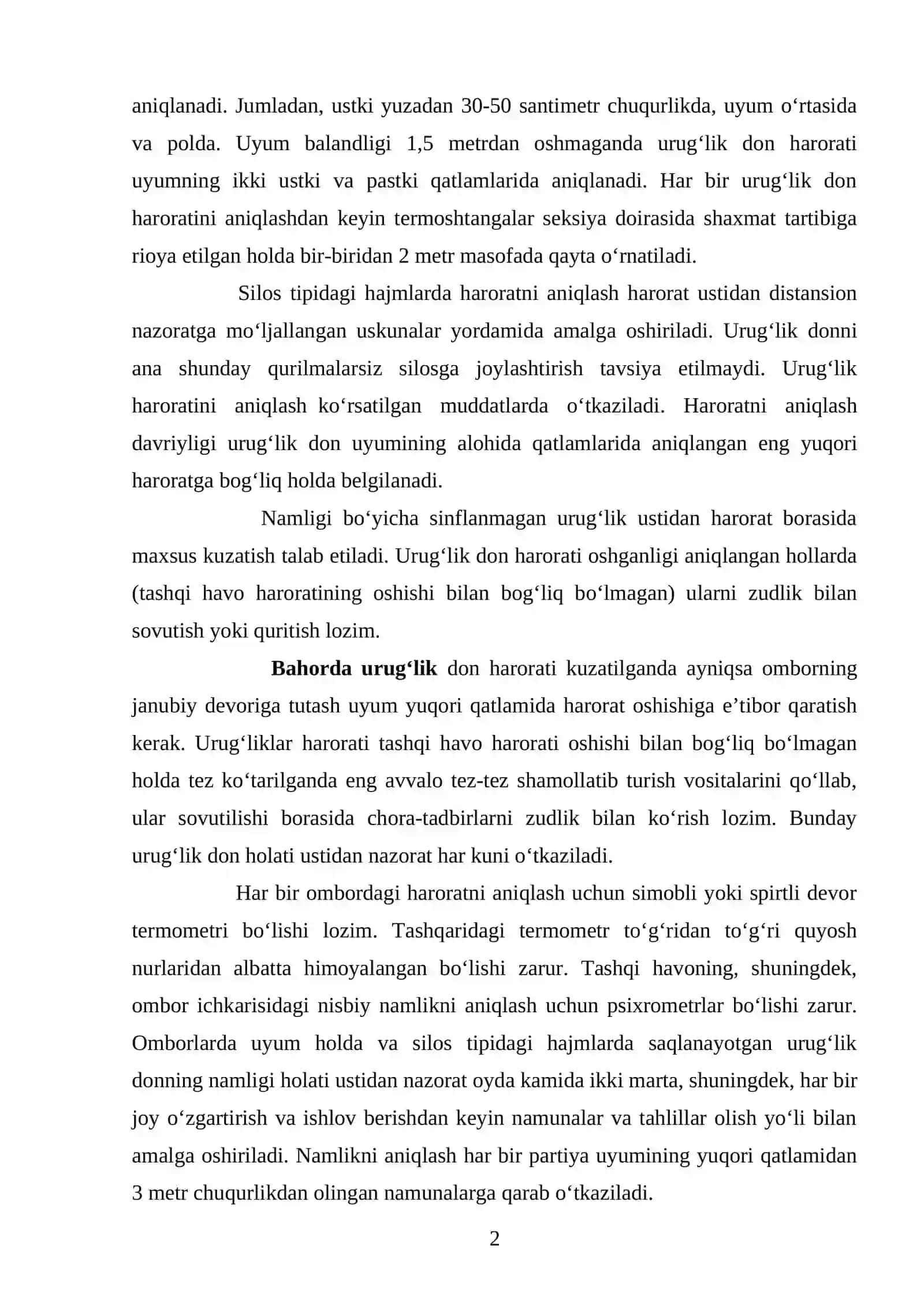 URUG’LARNING SIFATIGA QO’YILADIGAN ASOSIY TALABLAR 2