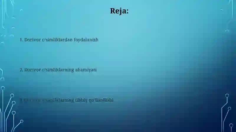 Dorivor o'simliklarning ahamiyati va tibbiyotda qo‘llanilishi 2