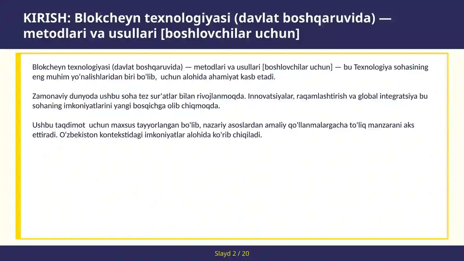 BLOKCHEYN TEXNOLOGIYASI (DAVLAT BOSHQARUVIDA) — METODLARI VA USULLARI [BOSHLOVCHILAR UCHUN] 2
