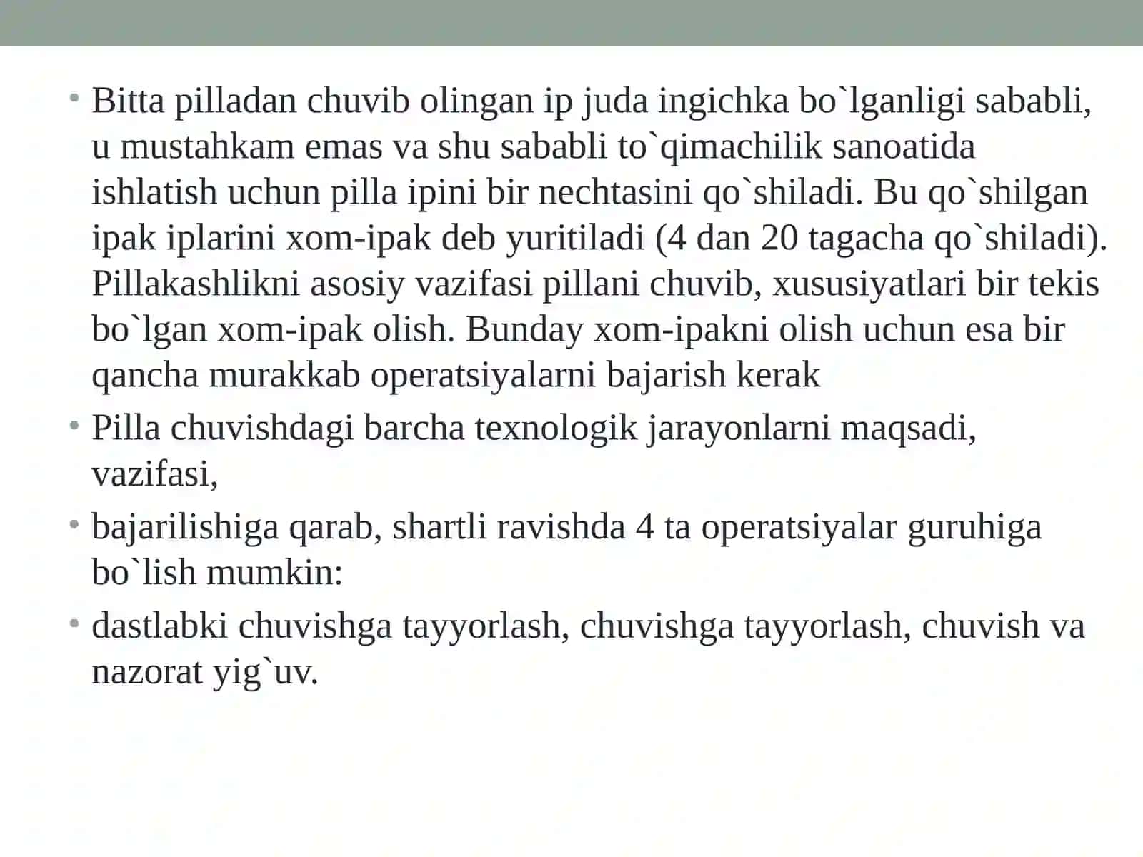 Ipak ishlab chiqarishdagi texnologik jarayonlar ketma-ketligi 2