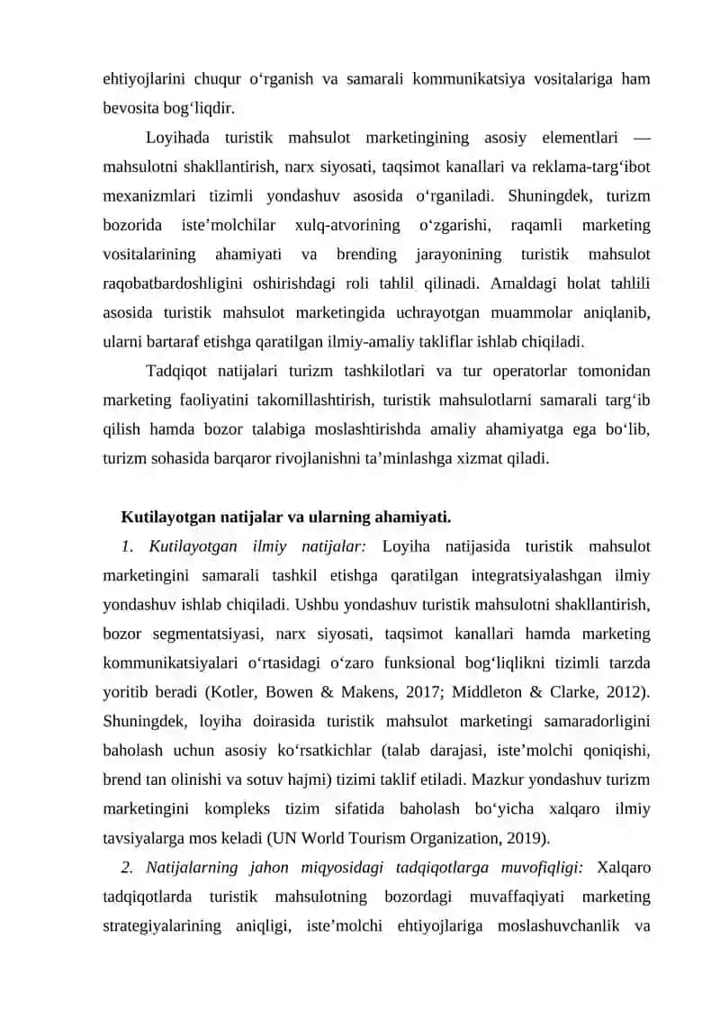 Turistik Mahsulot Ishlab Chiqishda Zamonaviy Marketing Unsurlaridan Foydalanish Imkoniyatlari 2