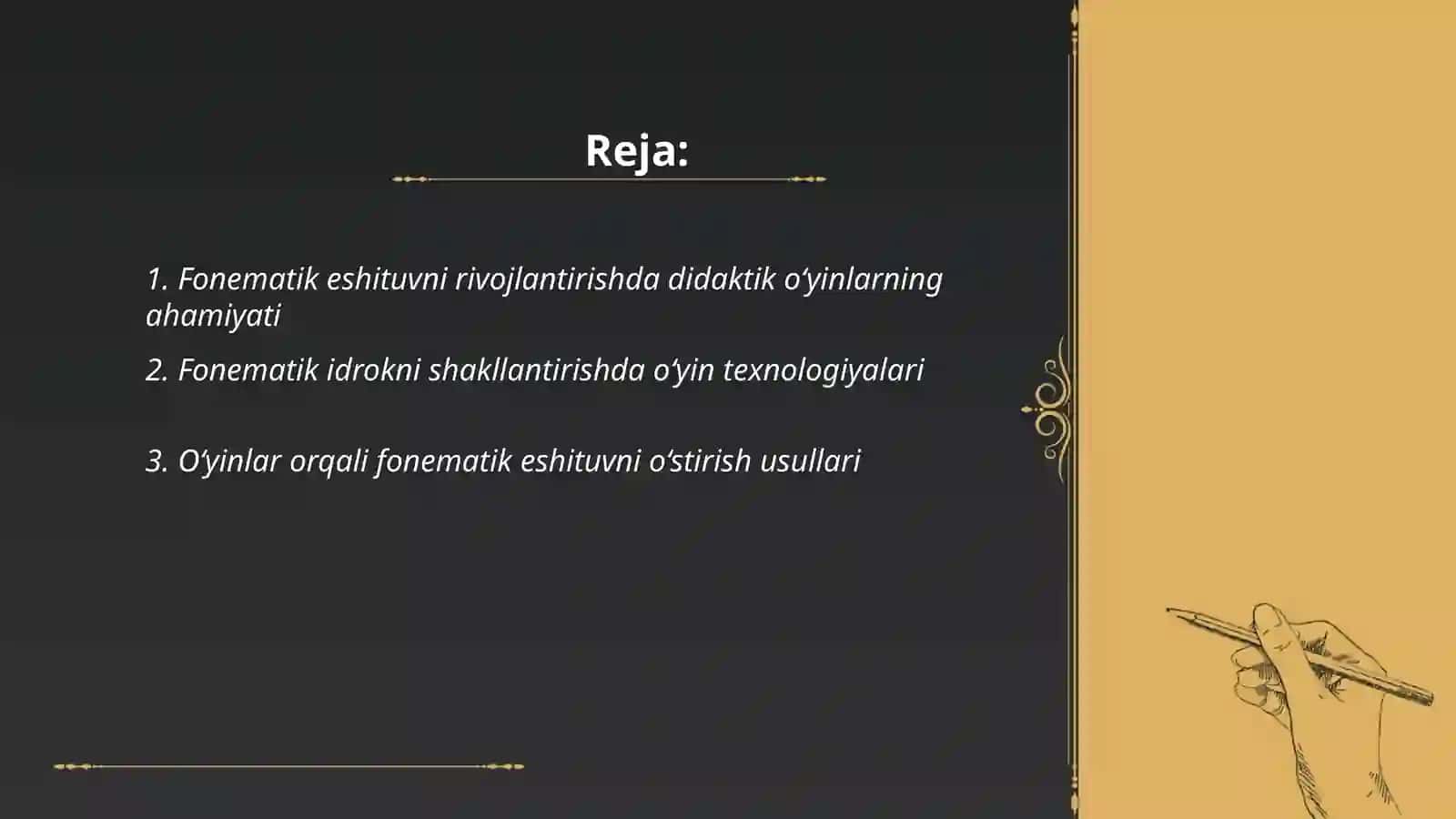 Fonematik eshituv va idrokni rivojrantirish boʻyicha didaktik oʻyinlarni loyhalashtirish 2