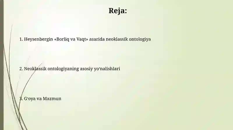 Neoklassik ontologiyaning yoʻnalishlari va mohiyati 2