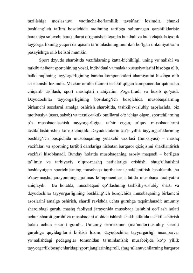 Dzyudochilarning yillik tayyorgarligi siklida kuch tayyorgarligini oshirish 2