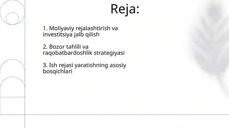 Biznes reja yaratish 2