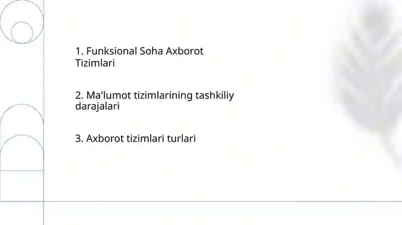 Axborot Tizimlarining Tasnifi 2